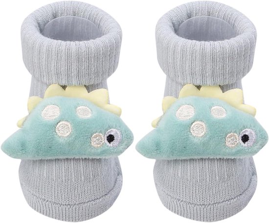 Babysokken - Warme Sokken - Binnen Lopen - Antislip Zool - 12-18 Maanden - Wit