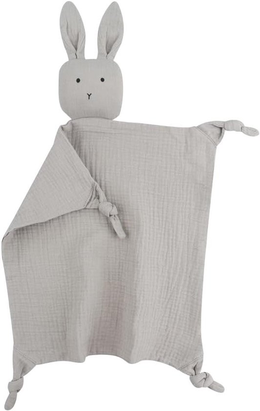Babyspeelgoed Knuffeldoek - Knuffel Konijn - Baby Comfort - Dubbele Laag Muslin - 45 cm x 52 cm - Wit