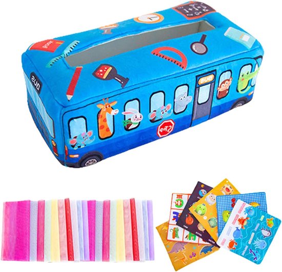 Babyspeelgoed Tissue Box - Zachte Sjaal Doos - Sensorische Ontwikkeling - Ratelend Papier Geluid