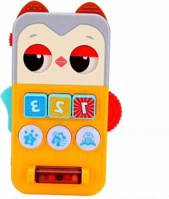 Babyspeelgoed Uil - Interactief Speelgoed - Baby Ontwikkeling - Licht en Geluid - 21 x 15 cm - Multicolor