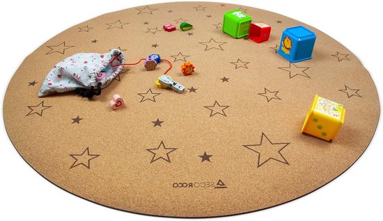 Babyspeelmat Kurk - Kruipmat Peuter - Veilig Spelen - Antislip Natuurrubber - 110 cm - Natuurlijk van Merkloos