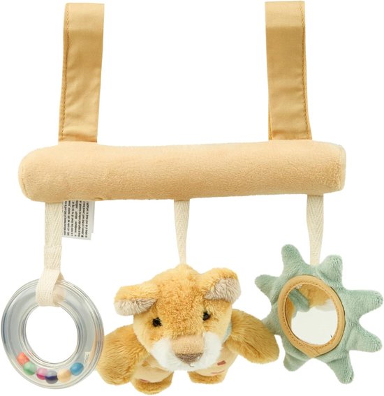 Babyspeeltje Leeuw Leo - Hanger Rammelaar - Baby Vermaken - Met Rammelaar en Spiegel