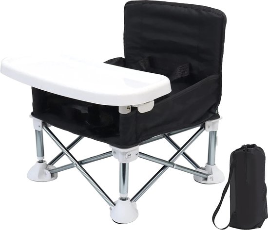 Babystoel - Opvouwbaar - Zitverhoging - Kinderstoelen - Kinderstoel inklapbaar - Kinderstoel verkleiner - Zwart van Lulabi