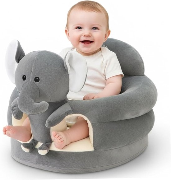 Babystoel Zonder Voetsteun - Kinderzitje Pluche - Ondersteunen Zelfstandig Zitten - Hoge Rugleuning Stabiele Basis