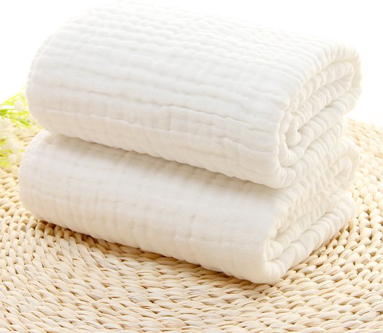 Babytje Hydrofiele deken voor baby- 8 lagen Katoen 100 % wit van Babytje