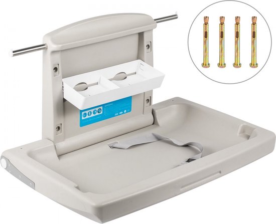 Babyverschoontafel Luiercommode Muur Gemonteerde Commercieel HDPE Grijs van Koala Kare