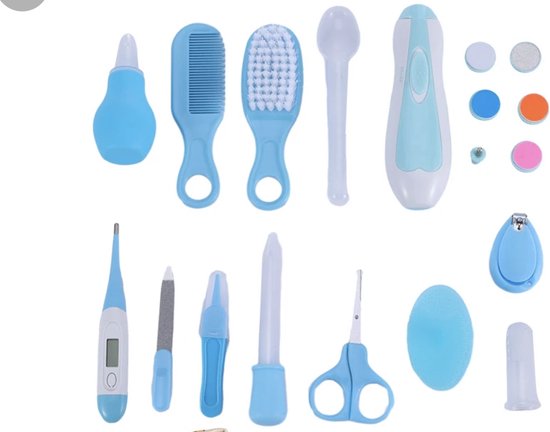 Babyverzorgingsset 20 delige set-Inclusief Baby Nagelvijl - Elektrische Nagelvijl care set - Baby Geschenkset -Newborn Care set-Kraamcadeau -Jongen -Baby-Blauw van Merkloos