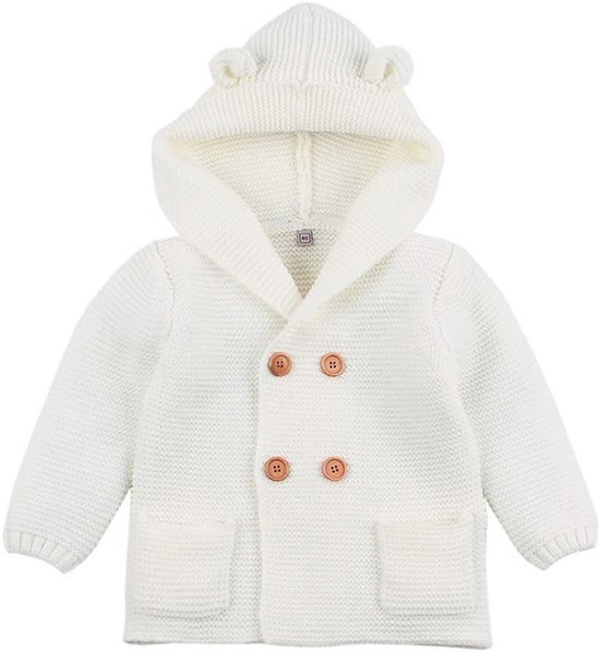 Babyvest met capuchon voor jongens en meisjes - gebreide warme trui