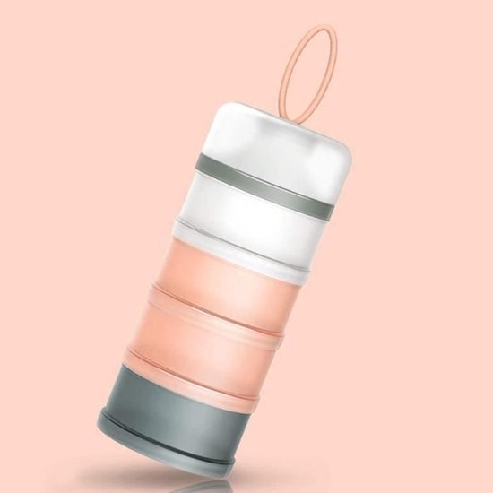 Babyvoedingdispenser, draagbare stapelbare babycontainer, 4-laags container, roze van Merkloos