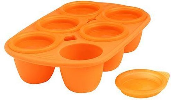 Babyvoedsel bewaarbakjes 6x, 60ml, oranje - Mastrad Baby van $