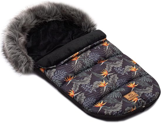 Babyvoetenzak Minky - Winterzak Kinderwagen - Warmte Buiten - Waterdichte Stof - 85 cm Lengte - Palmen