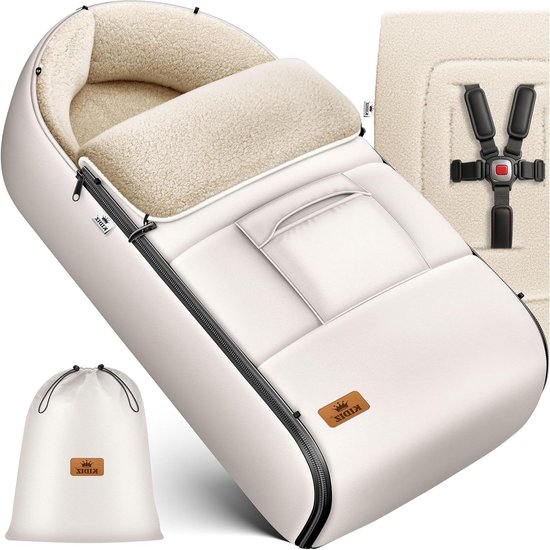 Babyvoetenzak - Winterzak - Warmte in kinderwagen - Universeel en waterafstotend - 95 cm - Beige