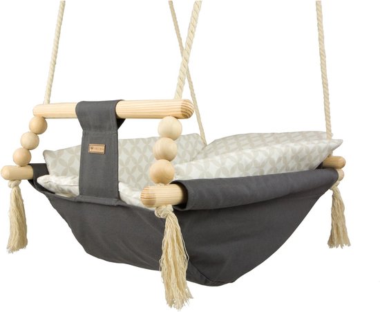 Babywiegschommel - max. 20 kg - grijze, crème diamanten van Childhome
