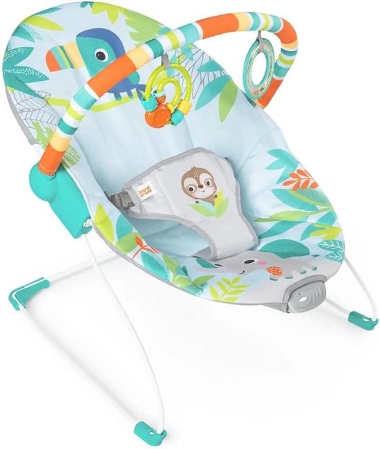 Babywip Safari Fun Bright Starts met rustgevende Toucan multicolor. van Bright Starts