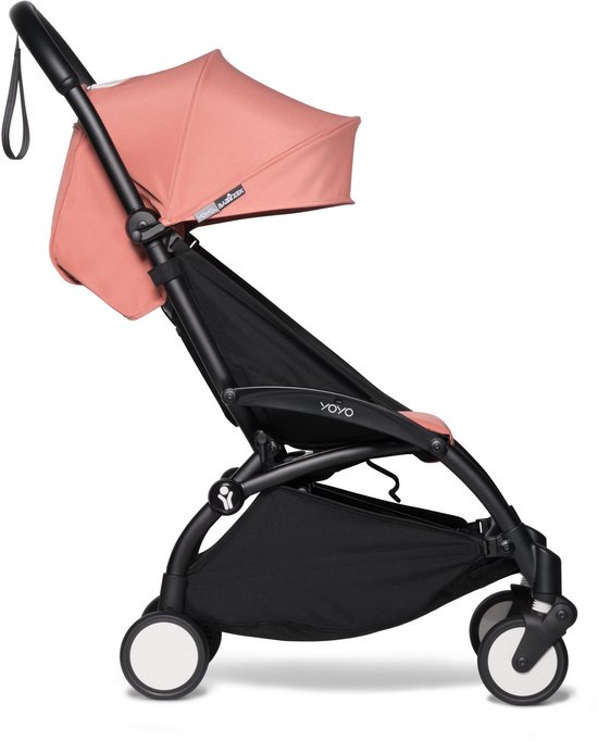BABYZEN YOYO2 Kinderwagen (Zwart Frame met Ginger 6+ Kleurenpakket) - Inclusief Harnas, Rugleuning, Kapverlengingen, Schouderband, Opbergtas, Zitkussen en Bijpassende Kap van Merkloos