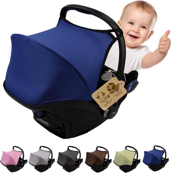 Babyzit Zonnekap - Autostoel Zonwering - Baby Beschermen - UV-Bescherming 50+ - Compatibel Maxi Cosi Cabrio Fix - Blauw