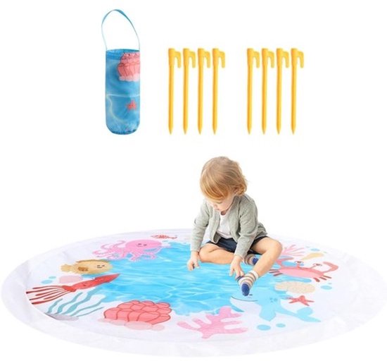 Babyzwembad voor op het strand - Draagbaar badje voor baby's - Buitenshuis speelplezier - Om te bouwen tot 2-in-1 - Rond met een diameter van 140 cm - Veelkleurig