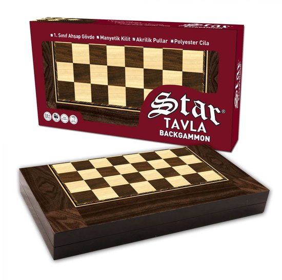 Backgammon & Dammen - Turks Tavla & Dam - Kleur Polyester Antiek Okkernoot van SNAKE EYES.
