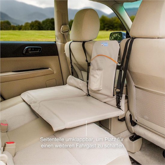 Backseat Bridge, Car Barrier en Rear Seat Extender voor honden, kan tot 45 kg, omkeerbaar, Hampton Sand/Black van BAC