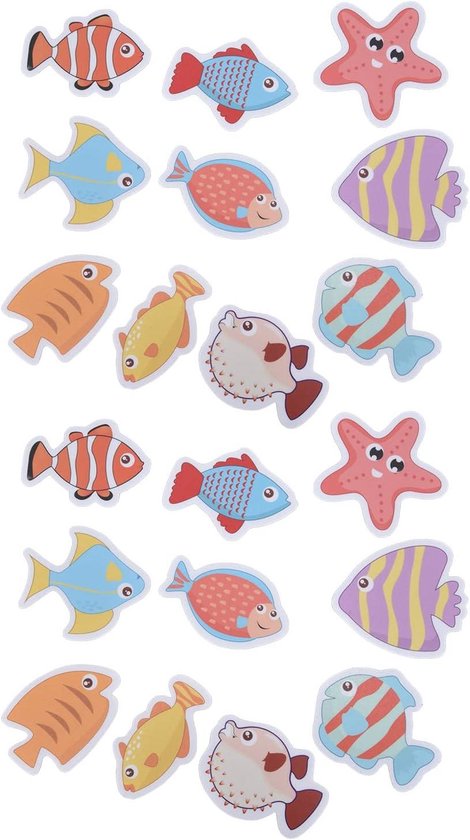 Bad Stickers - Antislip Decals - Veilig Douchen - Vrolijke Vissen - 20 Stuks - Kleurrijk
