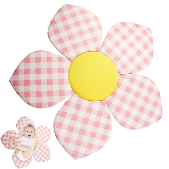 Bad Zitje - Badkussen Baby - Veilig Baden - Creatieve Bloemvorm - 80 x 80 cm - Roze