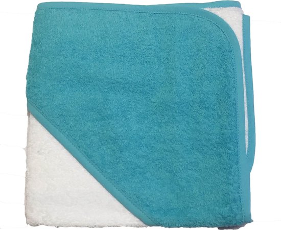 Badcape 75x75 cm Uni wit met capuchon Aqua van Jollein