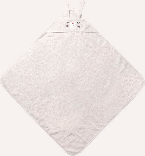 Badcape baby met capuchon 'Lapi' - Baby bad Beige - 100% badstof biologisch katoen - Baby Handdoek met Badcape, Omslagdoek van Hoomaki