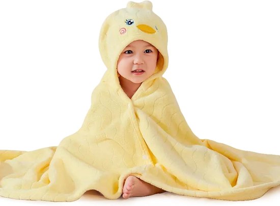 Badcape baby - Roze - 80 x 80 cm - Zachte Koraalvlies Badhanddoek met Capuchon - Voor Pasgeboren en Peuters