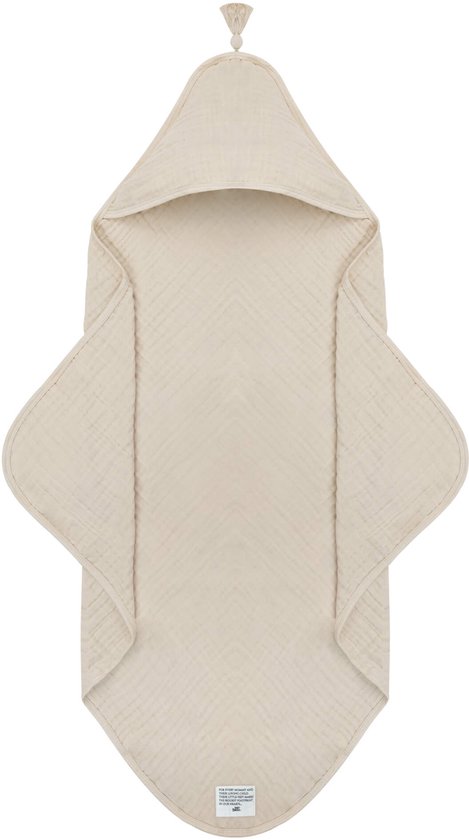 Badcape - BabyBello - Sandshell/Ecru - Bio katoen - 75x75cm van BabyBello