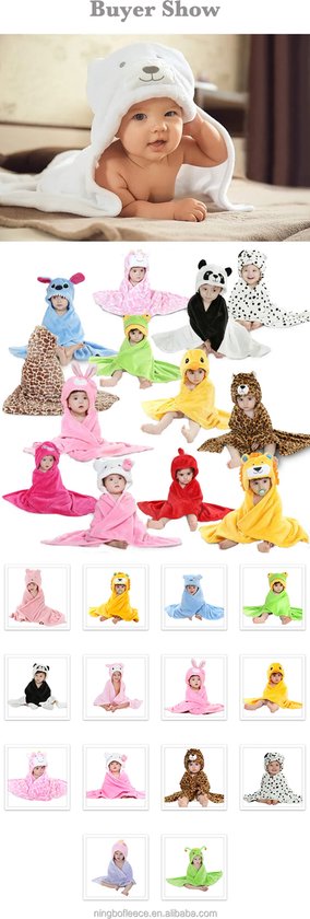 Badcape - Babycape - Fleecedeken - Maxi cosy deken - Kraam Cadeau - Capuchon - IJsbeer van BYFRI.