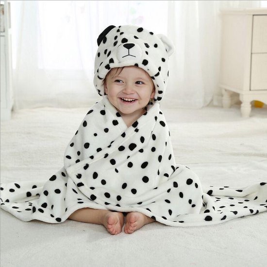 Badcape - Babycape - Fleecedeken - Maxi cosy deken - Wikkeldeken - Kraam cadeau - Wit - Capuchon van Merkloos
