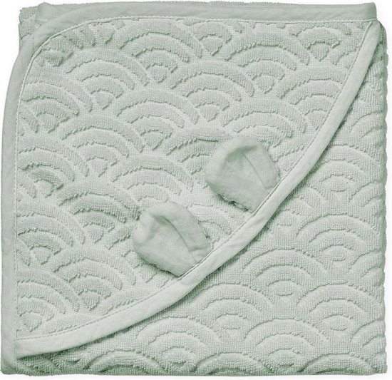 Badcape Met Oortjes Dusty Green | CamCam