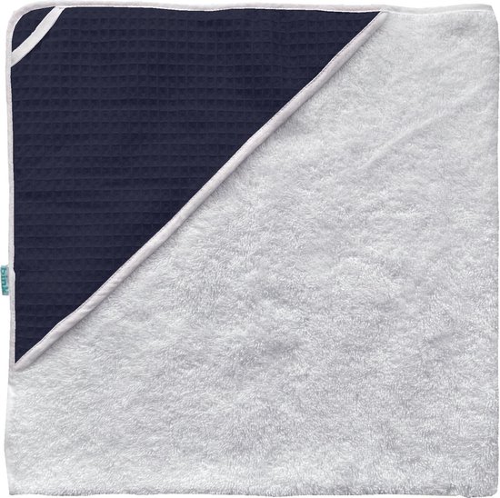 Badcape Pique (wafel) marine van Koeka