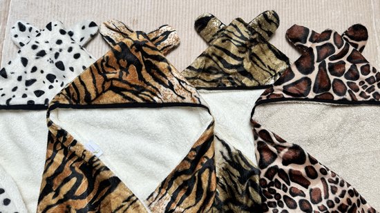 Badcape - tijgerprint -75x75 cm van Jollein