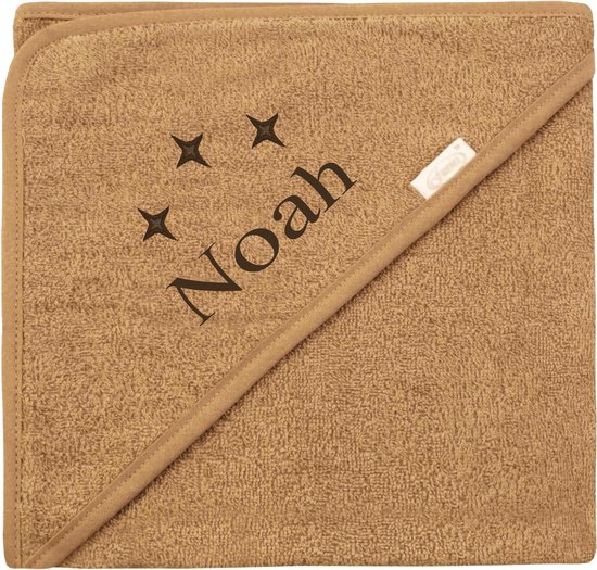 Badcape uni line - sand  - met GRATIS geborduurde naam van Funnies.