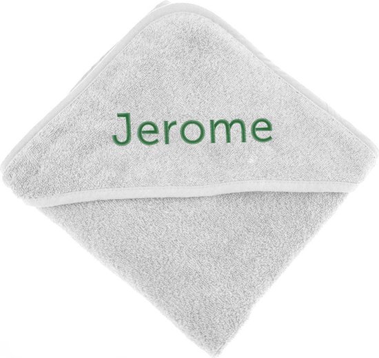 Badcape wit met naam | geborduurd | gepersonaliseerd van Funnies.