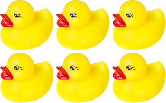 Badeendjes - 30x stuks - geel - kunststof - 4,5 cm - badspeelgoed