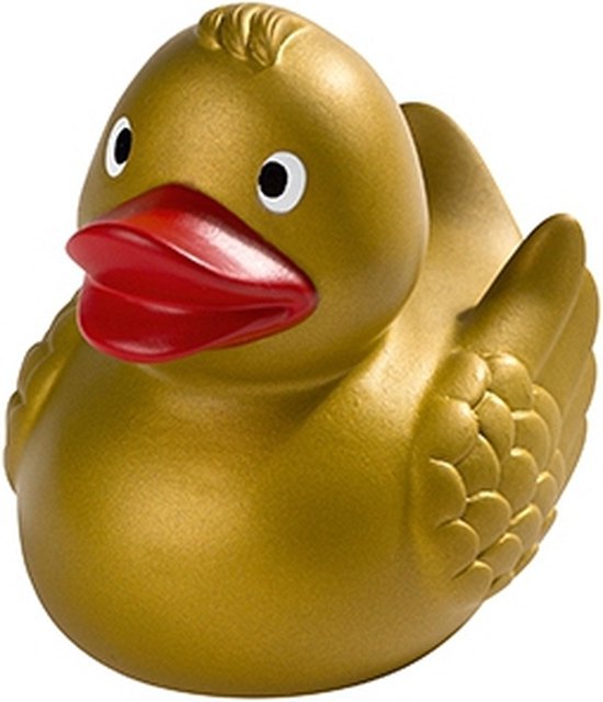 Badeendjes - goudkleurig - 8 cm - gouden drijvende badeend - speelgoed