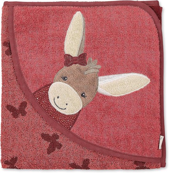 Badhanddoek met capuchon - Baby handdoek - Baby badderen - Zachte badstofkwaliteit - 100x100 cm - Rood