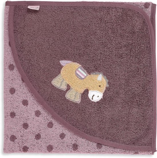 Badhanddoek met capuchon - Kinderhanddoek baby - Na het baden - Zacht en vochtabsorberend - 80 x 80 cm - Lichtpaars