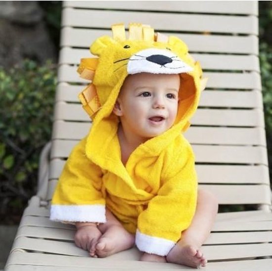 Badjas Baby - Komfor - Leeuw - Inclusief gratis baby borstel & kam van Komfor