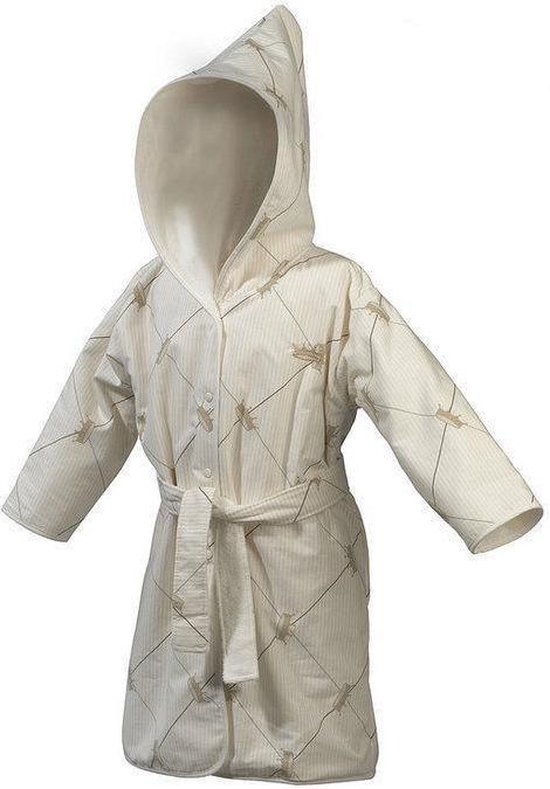Badjas ecru Nicolientje 86/92 met bijpassende pantoffeltjes! van Nicolientje