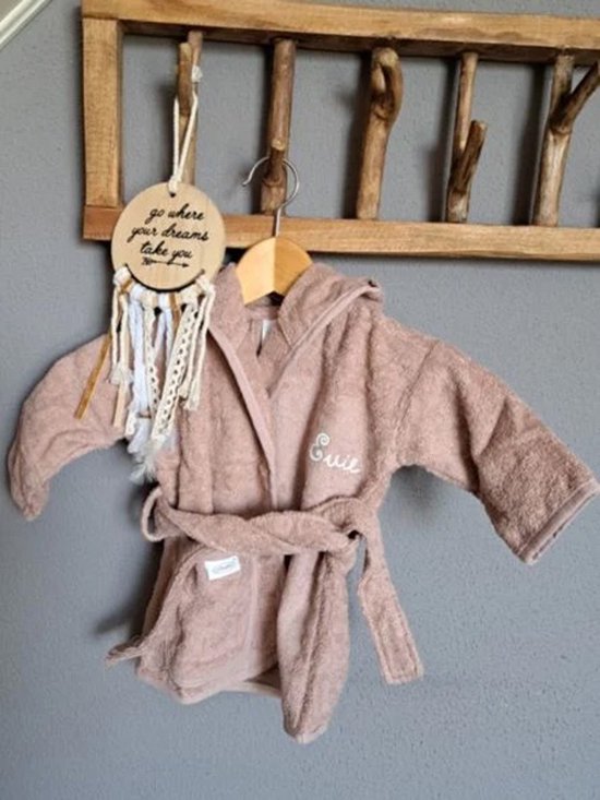 Badjas met naam 'pinkstone' van Merkloos