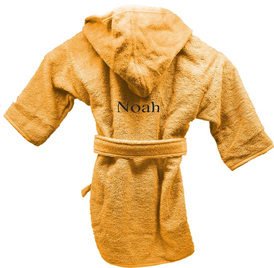 Badjas uni line 2-4jr - ochre  - met GRATIS geborduurde naam van Funnies.