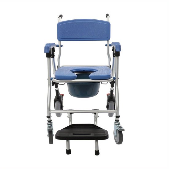 Badkamerstoel – Douchestoel – Toiletstoel – Ziekenhuisstoel – Verzorgingsstoel – Opvouwbaar Aluminium Frame – Comfortabele Zitting met Toiletopening van Merkloos