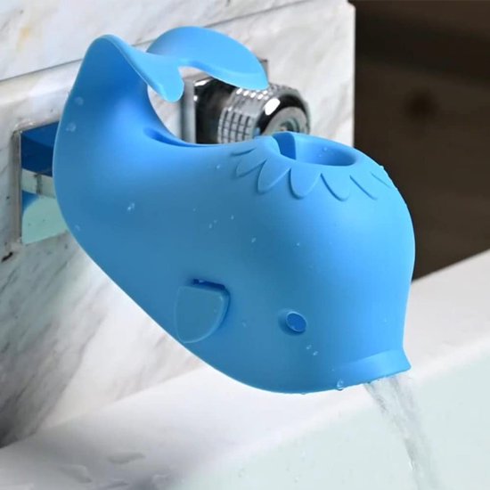 Badkraan beschermhoes walvis van siliconen - Siliconen Kraanbeschermer - Badkraanbeschermer - Badkameraccessoires - Kinderbeveiliging in de badkamer- Siliconen kraanbeschermer voor babybadje - Blauw