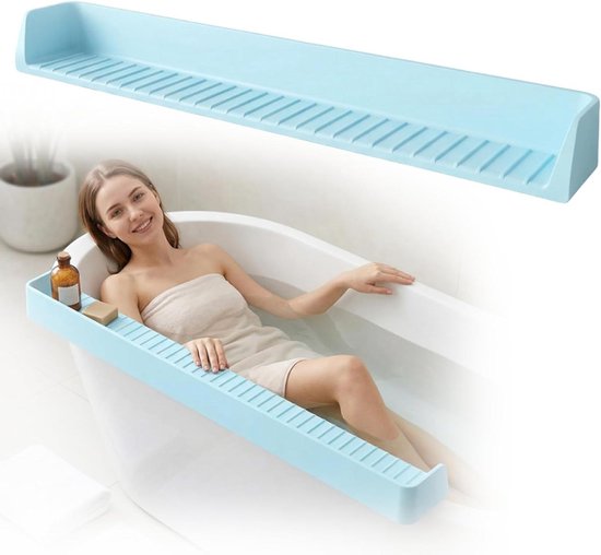Badkuip Spatbescherming - Waterscherm Bad - Badkamer Droog Houden - Extra Sterke Zuignappen - 80 cm - Grijs