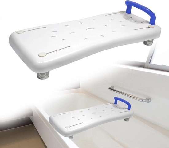 Badkuipstoel - Instaphulp Zitting - Veilig Baden - Verstelbaar Antislip - 41-63 cm - Blauw