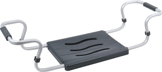 Badkuipstoel - uittrekbaar, 150 kg draagkracht, aluminium, kunststof, 55-70 x 18 x 26 cm, antraciet van Thebo