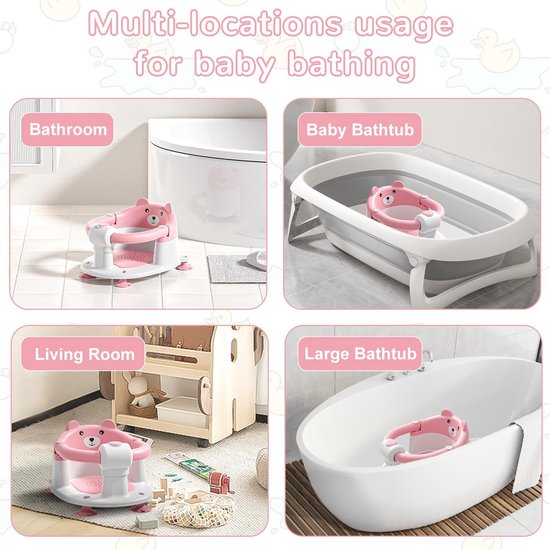 Badkuipzitje voor baby's vanaf 6 maanden - Roze Badzitje Geschikt voor Baby's van Merkloos
